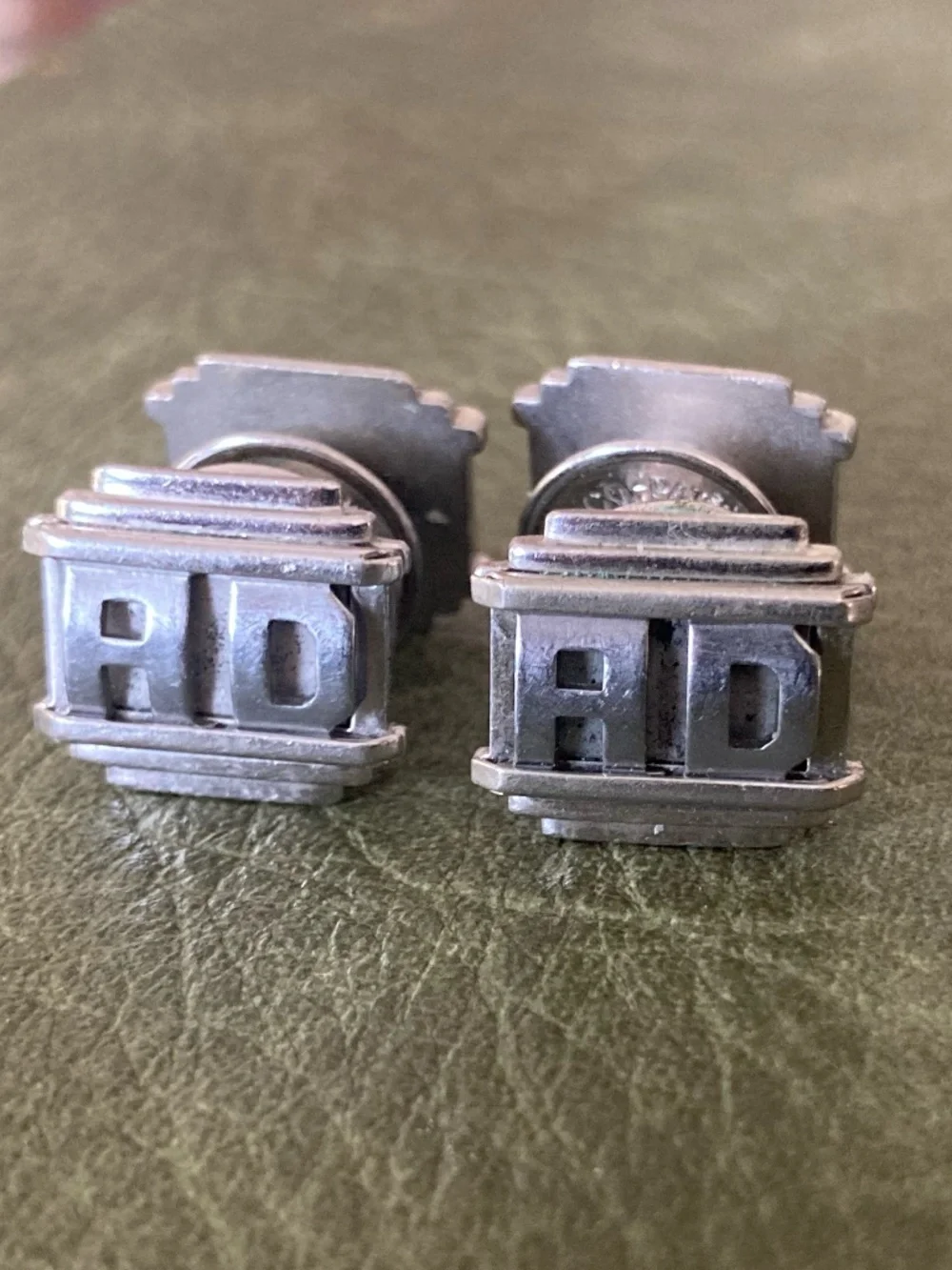 Vintage Art Deco AD Monogram Kum-A-Part Cufflinks Baer & Wilde USA 1923
